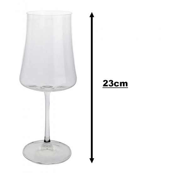 Jogo 6 Taças 360ml Para Vinho Branco Xtra Em Cristal Ecologico 23,5cm